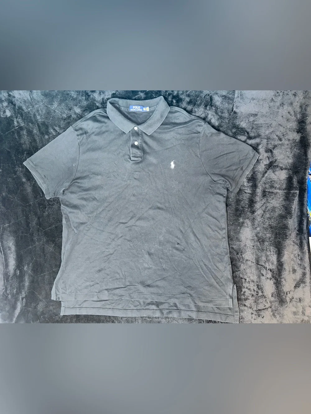 Polo Ralph Lauren Mens S/S Black Classic Fit Polo Shirt Size 2XL White Pony Cot